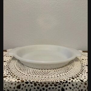 Vintage Anchor Hocking 9” Milk Glass Pie Plate